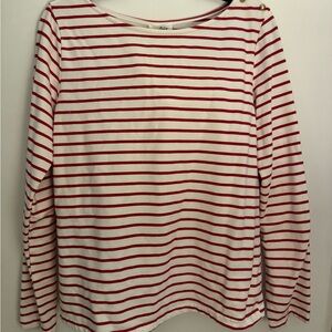 Able Red and White Striped Long Sleeve Top